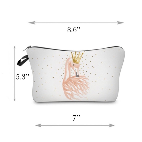 Flamingo Cosmetics Bag Toiletry Organizer Clutch - Picture 8 of 8